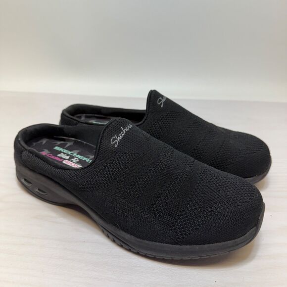 Skechers Shoes - Skechers Relaxed Fit Commute Womens 8.5 Black Knit Slip On Mule Sneakers 44915W